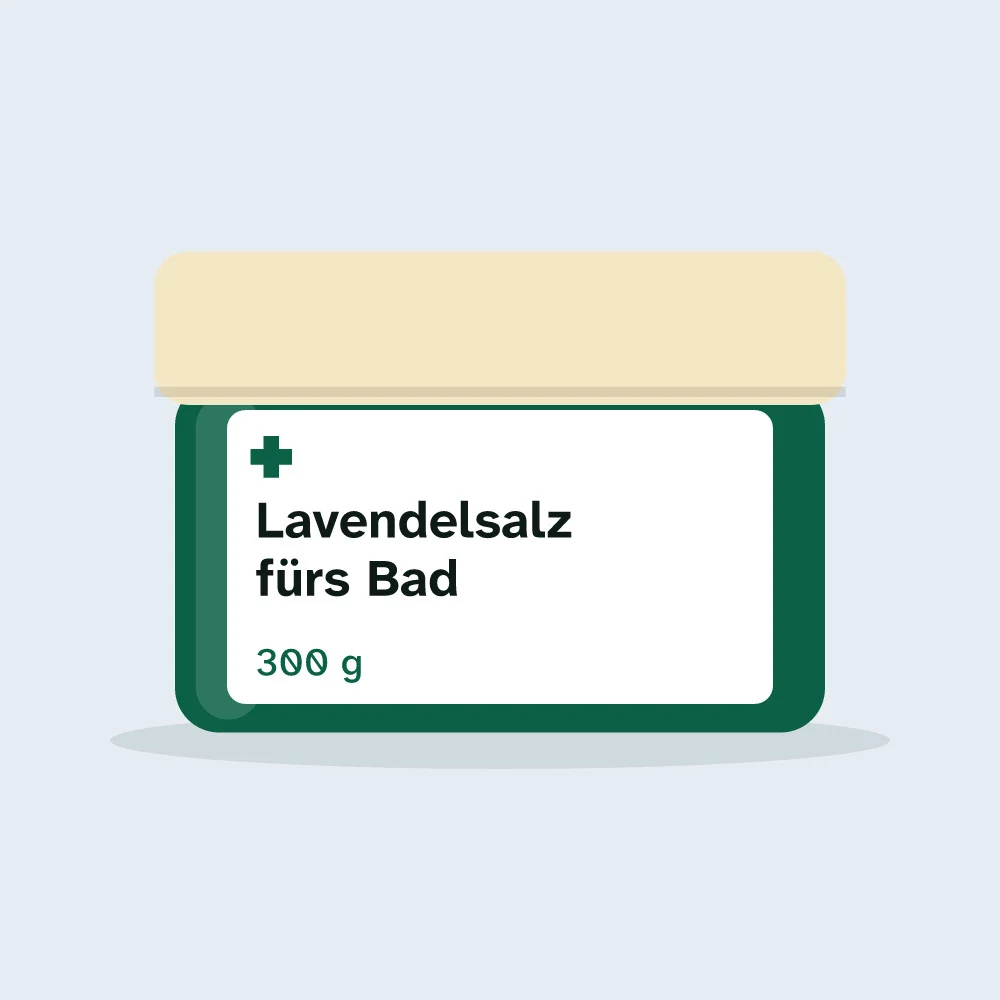Lavendelsalz fürs Bad, 300 g, Tiegel der Apotheke am Inn
